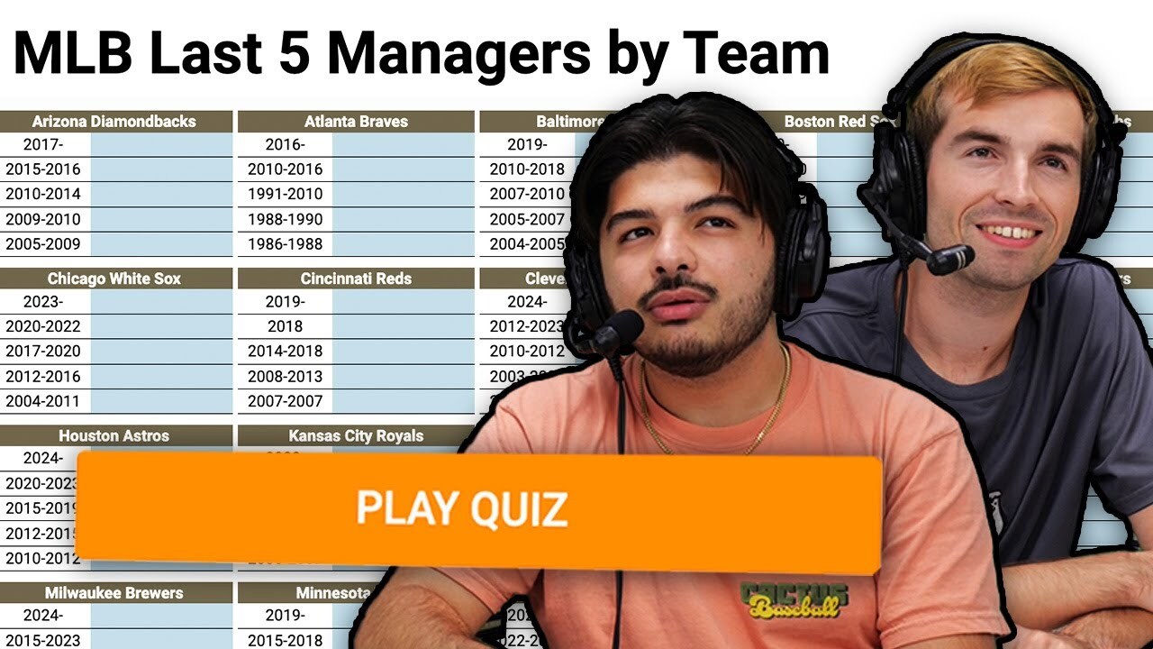 Video thumbnail for Can we name the last 5 managers for EVERY MLB team?