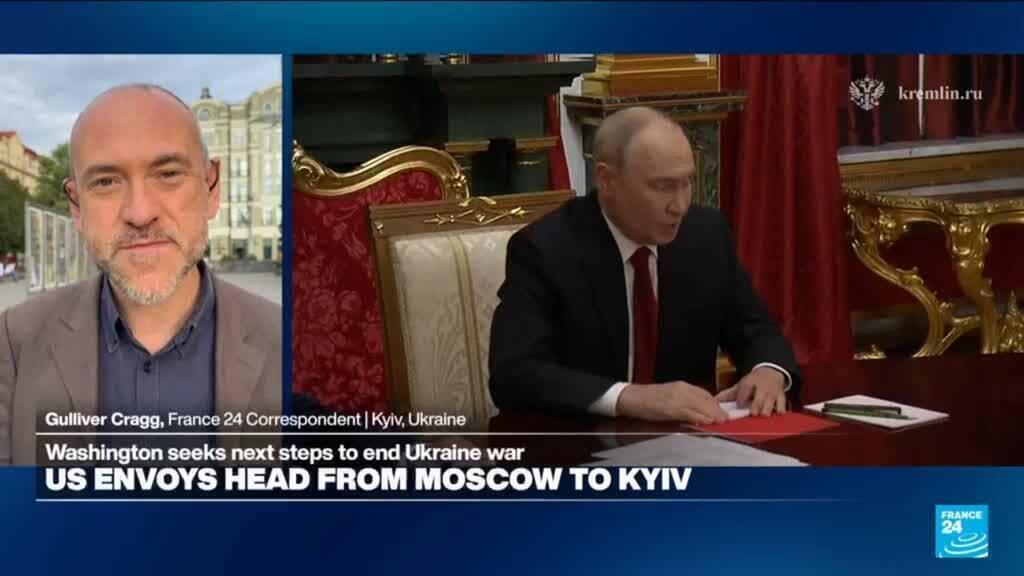 Video thumbnail for 'A bad sign': US envoys head to Kyiv after three-hour talks with Putin