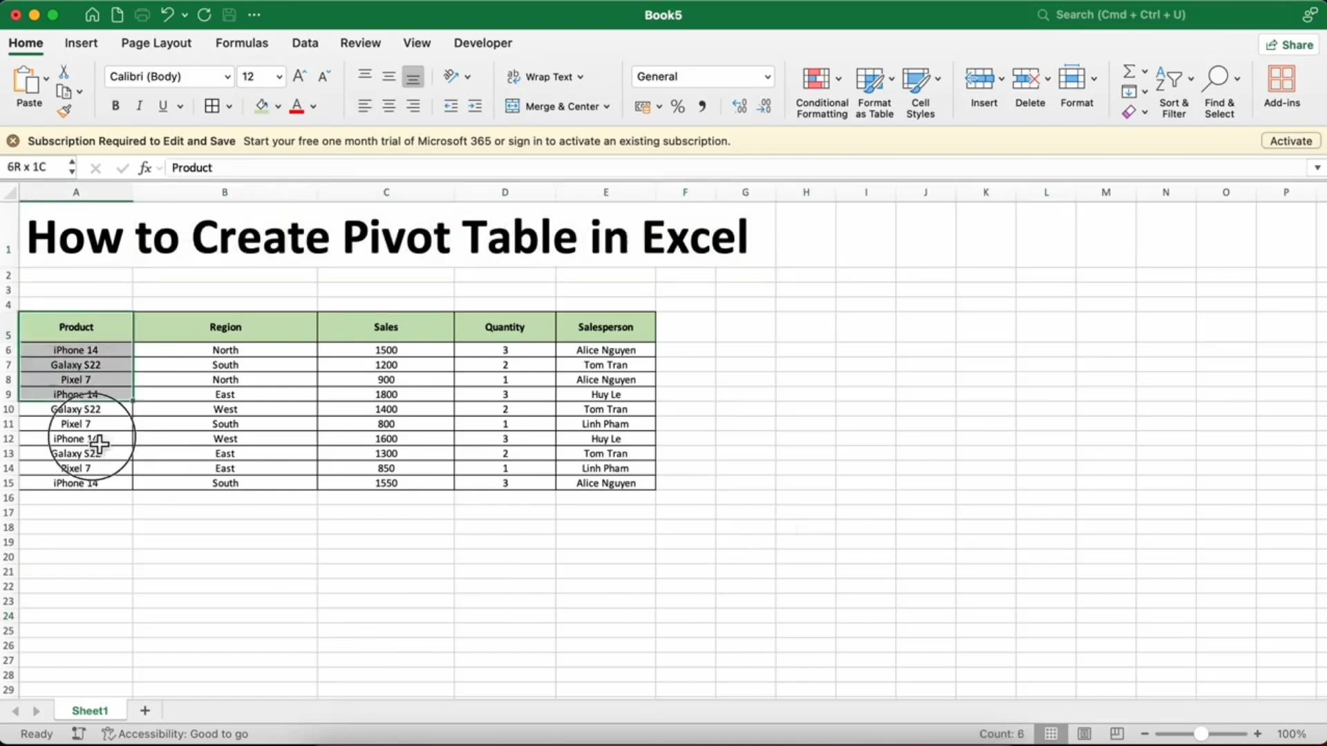 'Video thumbnail for Excel 365: How to Create a Pivot Table in Seconds'