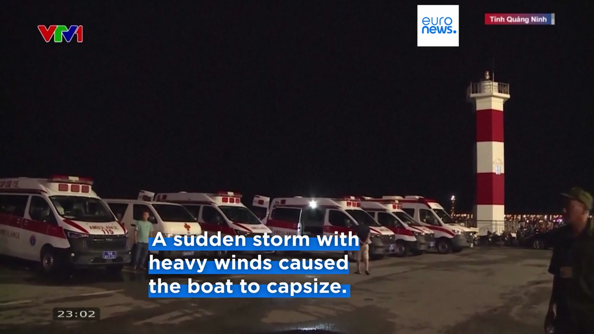 'Video thumbnail for 34 dead and several missing after tourist boat capsizes in storm in Vietnam's Ha Long Bay'