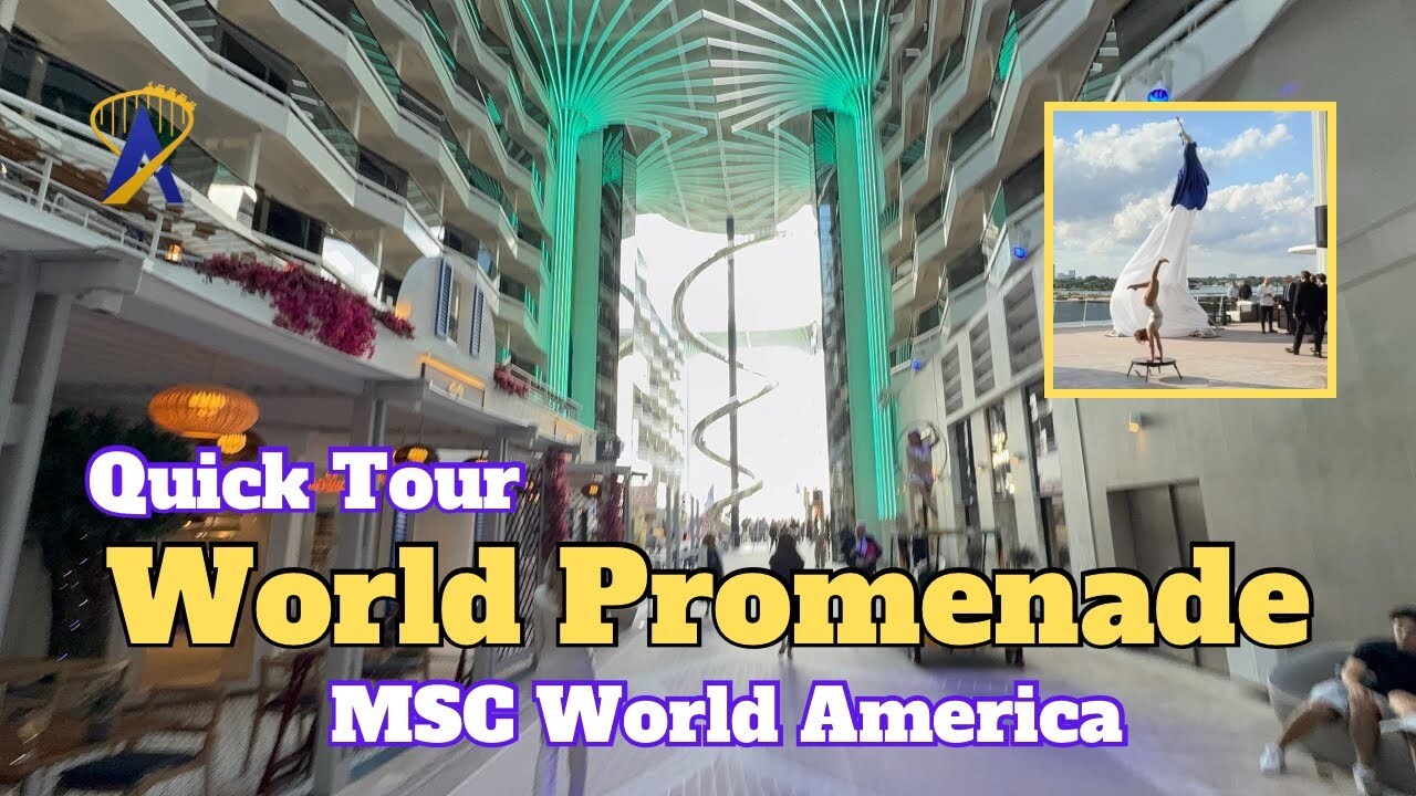 Video thumbnail for Walking through World Promenade on MSC World America