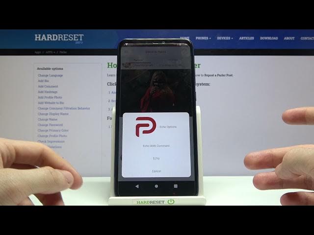 Video thumbnail for How to Echo Post on Parler App – Repost Post