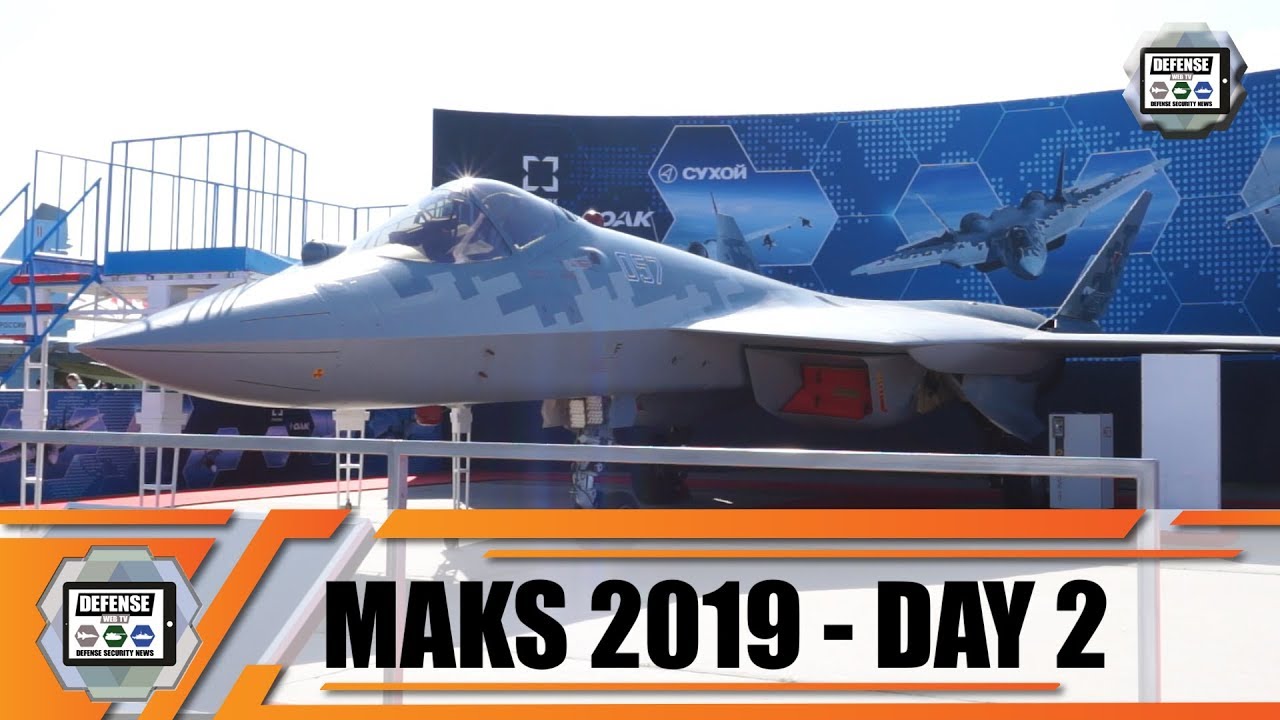 'Video thumbnail for MAKS 2019 International Defence Aviation & Space Salon Su-47 Berkut Su-57 Flight demo Moscow Russia'