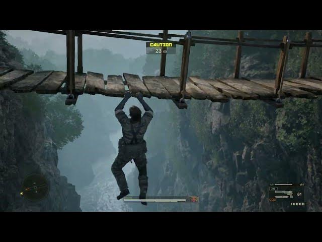 Video thumbnail for Metal Gear Solid Delta: Snake Eater - Virtuous Mission: "Black Lagoon" Chat: Bridge Hanging Gameplay