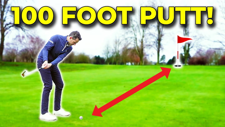 Video thumbnail for 100 Foot Golf Putt Challenge
