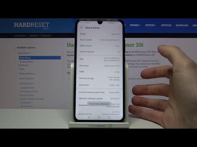 Video thumbnail for How to Activate Developer Options in HONOR 20i – OEM Unlock / USB Debugging / Demo Mode