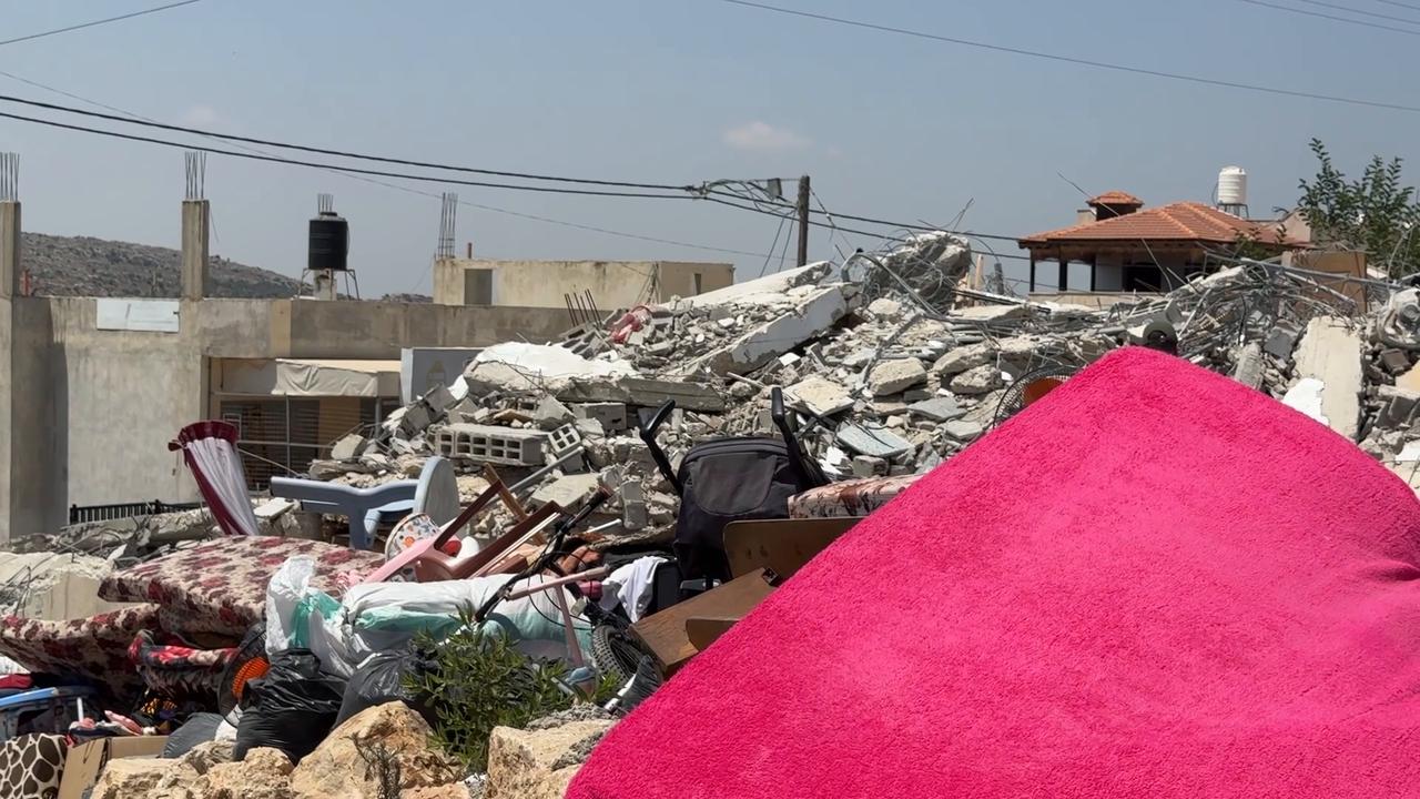 Video thumbnail for Israel demolishes home belonging to Palestinians in occupied West Bank.