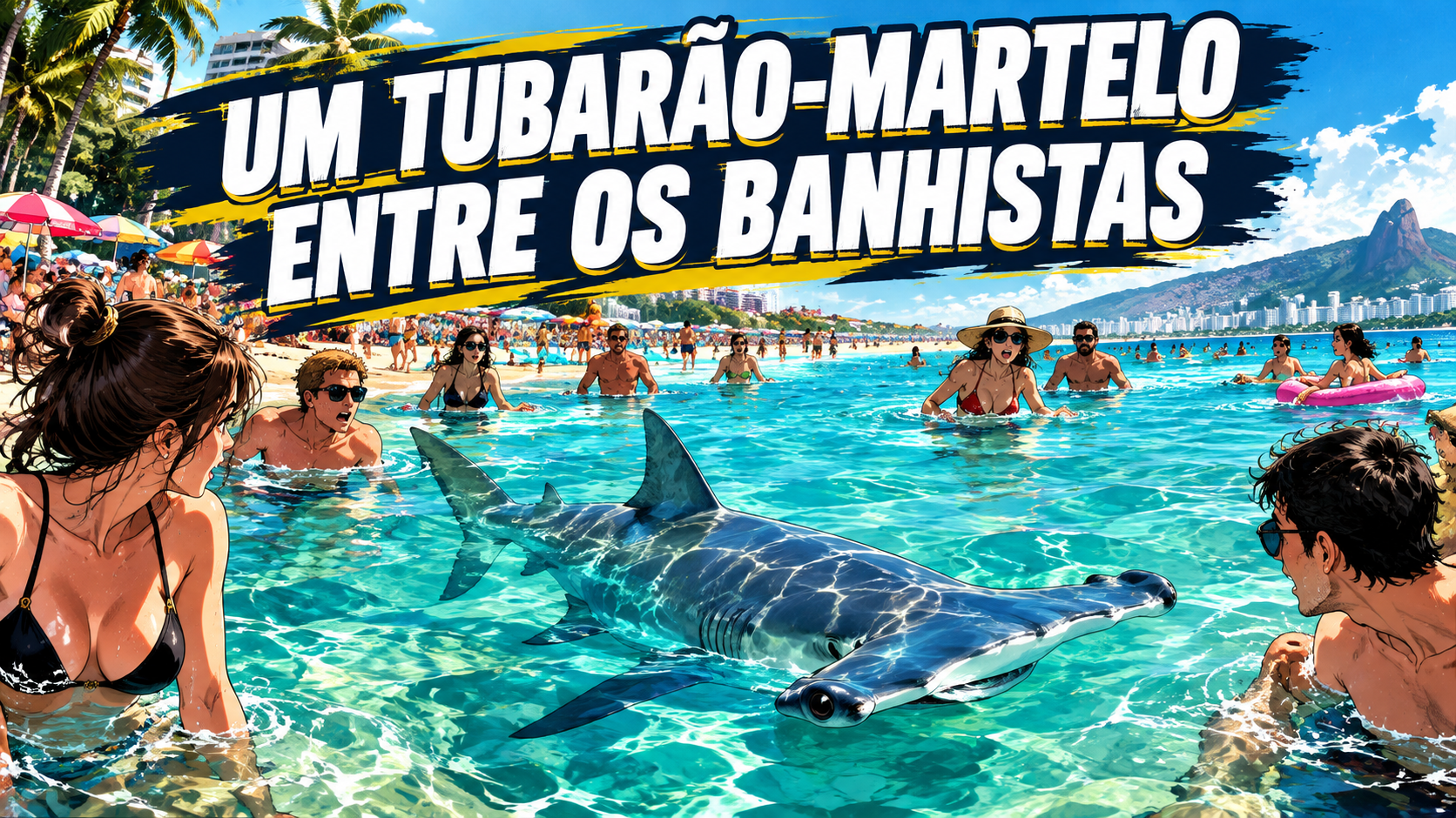 Video thumbnail for BIO MESQUITA - UM TUBARÃO MARTELO ENTRE OS BANHISTAS