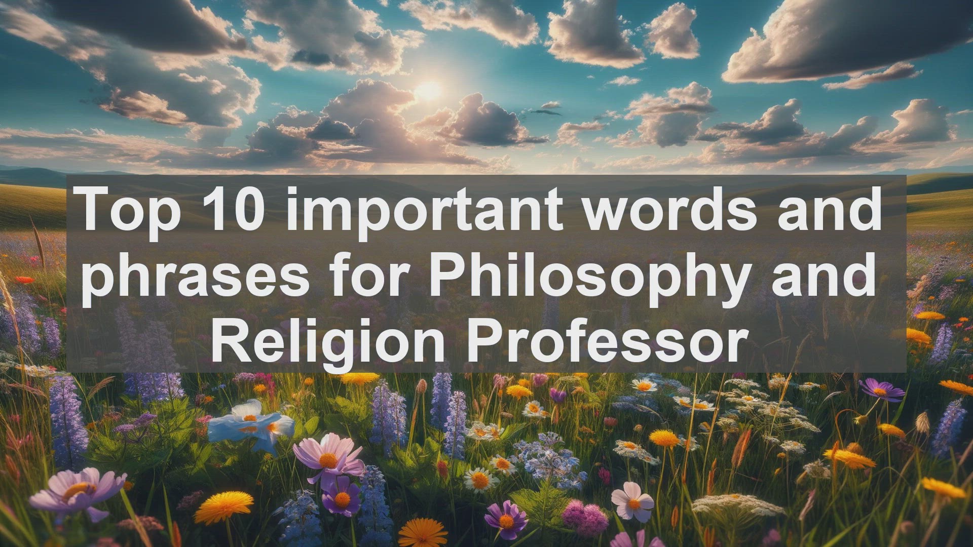 'Video thumbnail for Top 10 important words and phrases for Philosophy and Religion Professor'