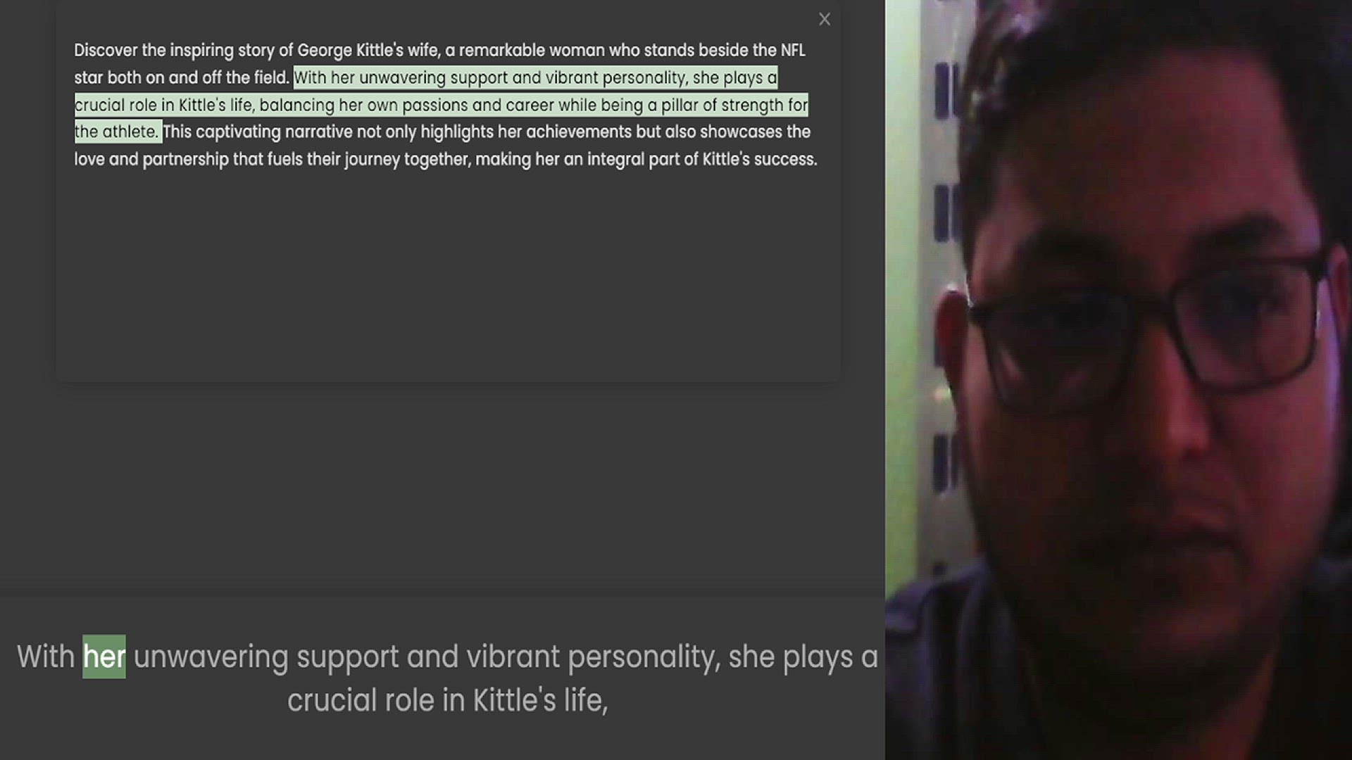 Video thumbnail for Discover the inspiring story of George Kittle's wife, a remarkable woman who stands beside the NFL star both on and off the field. With her unwavering support and vibrant personality, she plays a crucial role in Kittle's life, balancing h