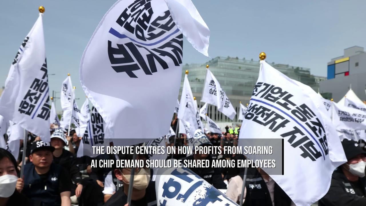 Video thumbnail for Samsung Strike Paused Amid Dispute Over AI Chip Bonuses.