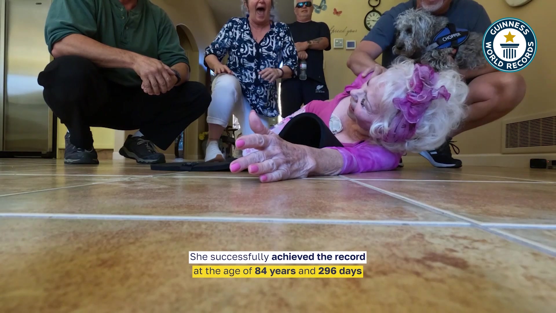 Video thumbnail for 84 Year Old Sets Plank World Record