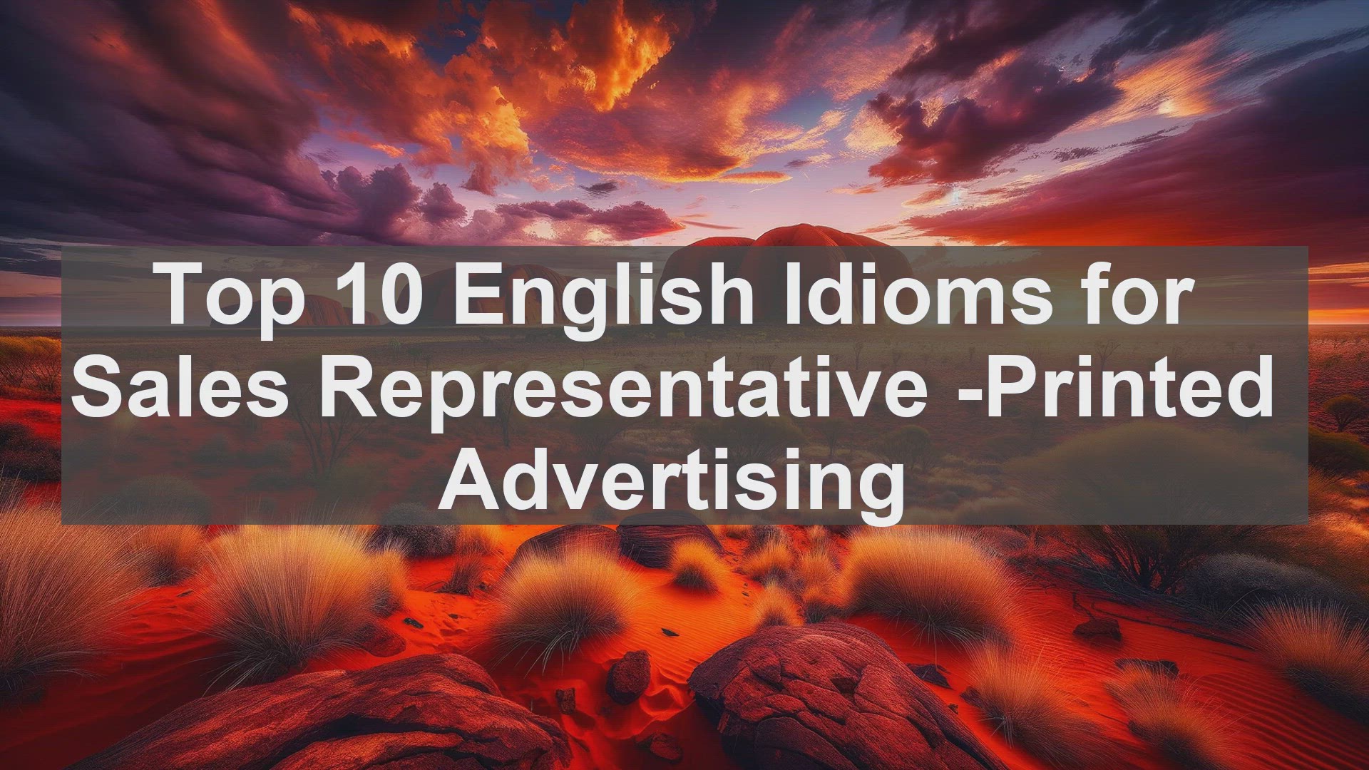 'Video thumbnail for Top 10 English Idioms for Sales Representative Printed Advertising'