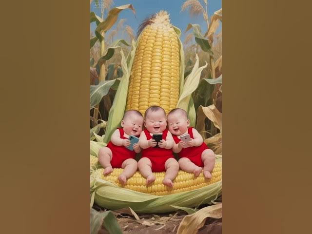 Video thumbnail for Three Cute Toddlers Watching Reels on Smartphones 📱😃 | Viral Ai Baby Short #cute #funny