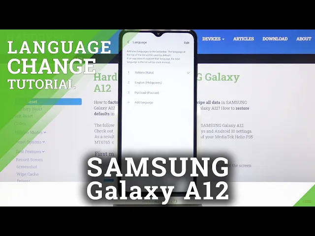 Video thumbnail for How to Change System Language in SAMSUNG Galaxy A12 – Language Settings