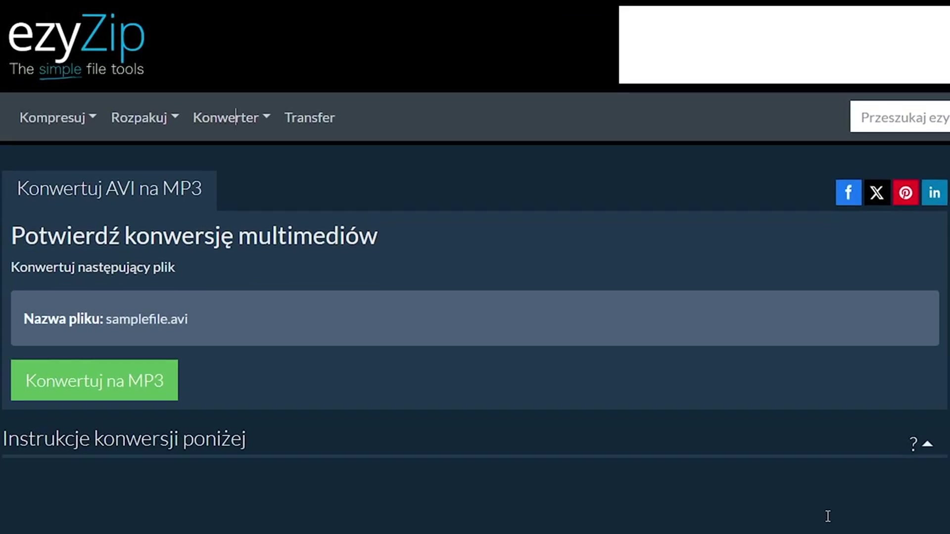 Video thumbnail for 🎬 Jak Przekonwertować AVI na MP3 Online Za Darmo | Bez Instalacji Oprogramowania