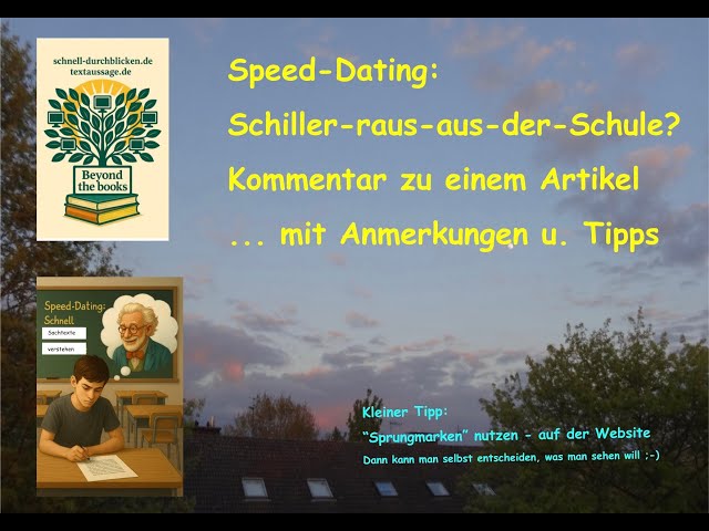 Video thumbnail for Speed-D: Deutschunterricht ohne Schiller? Kommentar zu Volker Weidermanns Vorschlag