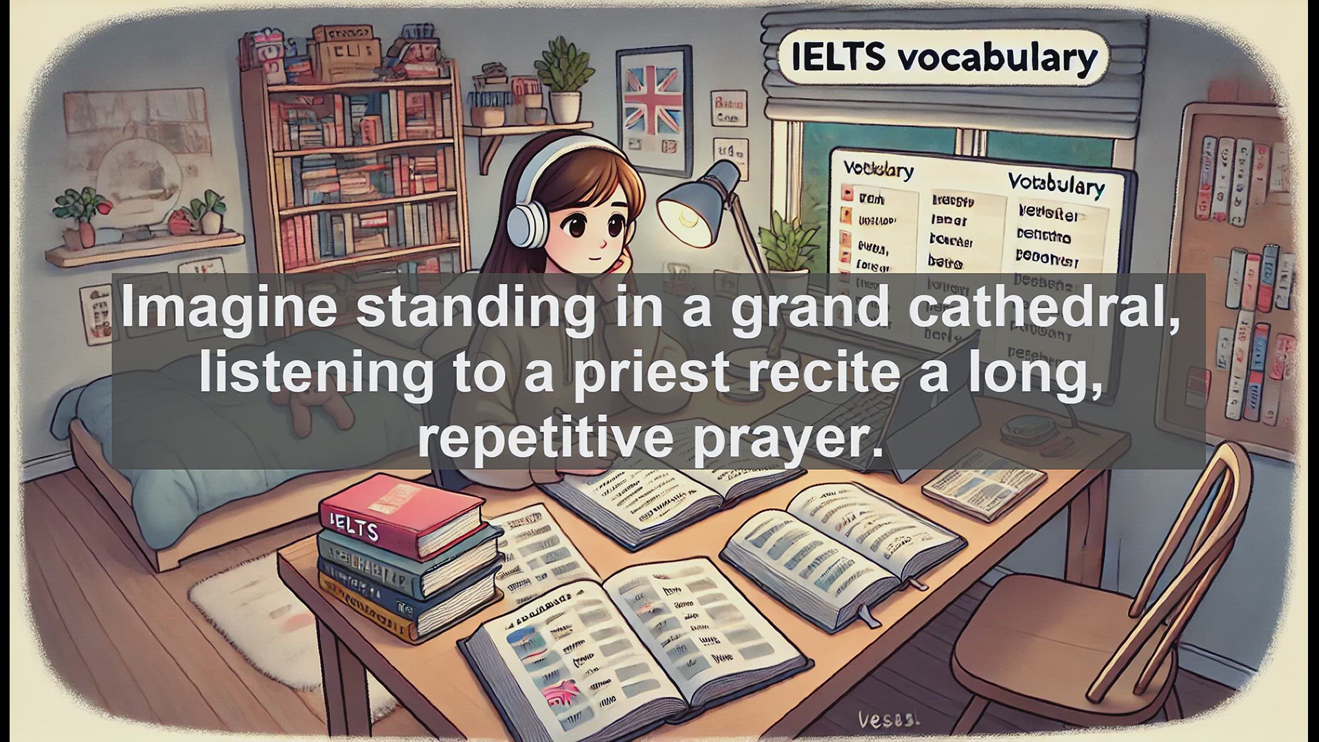 'Video thumbnail for 2000 Must Know IELTS 9.0 Vocabulary - Understanding 'Litany': Boost Your IELTS Vocabulary'