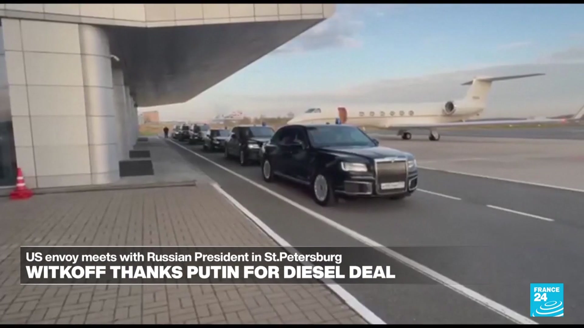Video thumbnail for US envoy Steve Witkoff thanks Vladimir Putin for diesel deal at Ukraine talks in Russia
