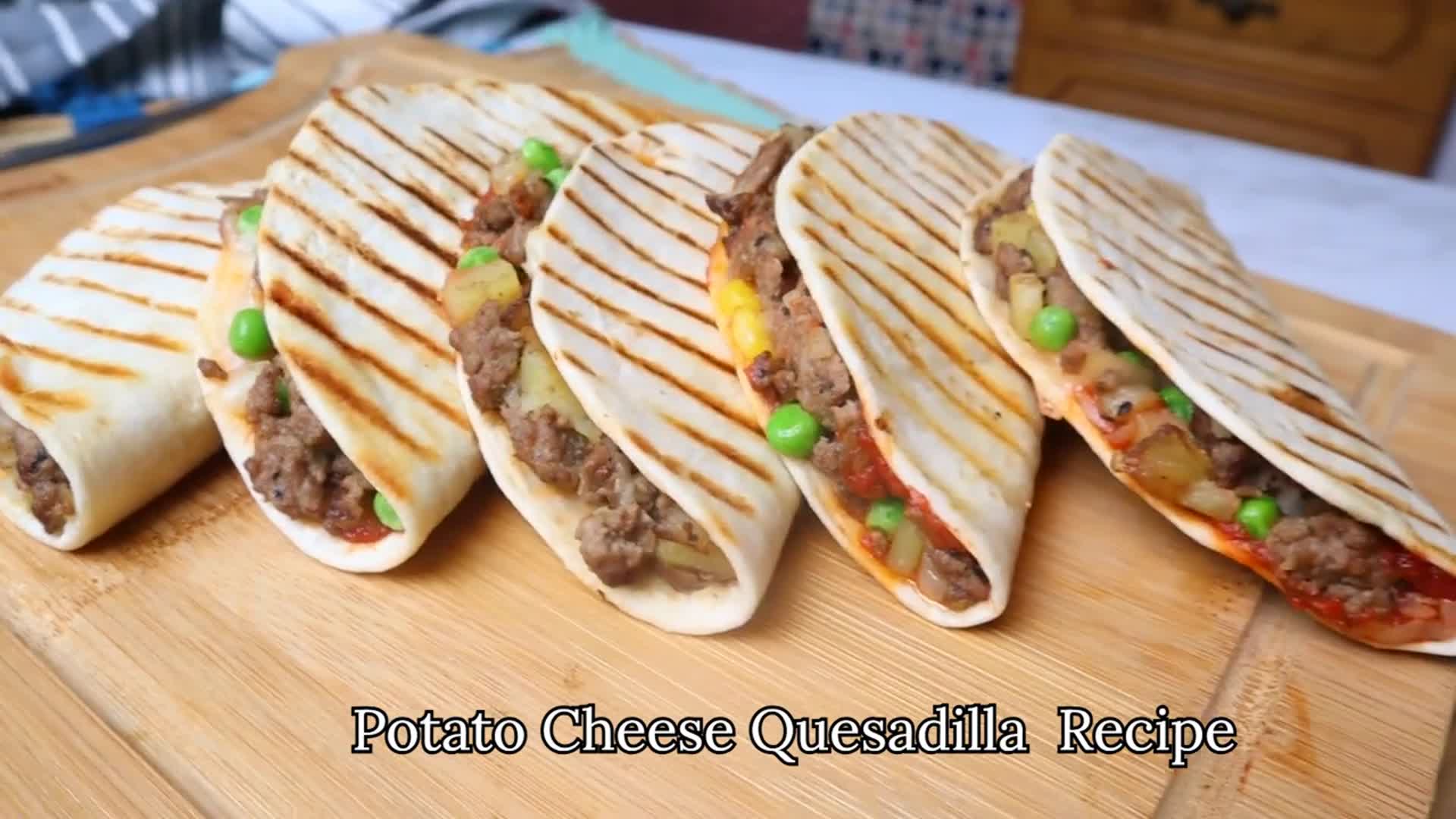 Video thumbnail for Potato Cheese Quesadilla Recipe - Tacos Recipe