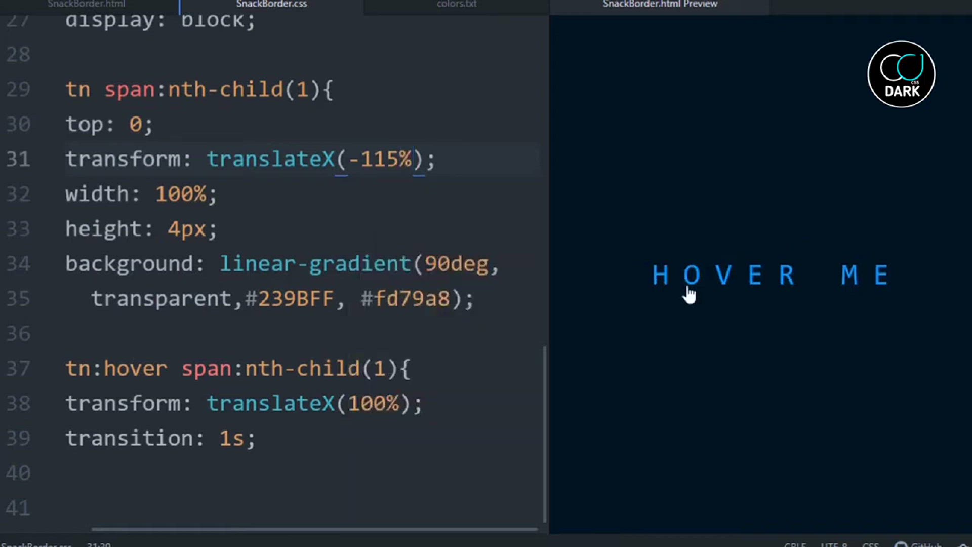 'Video thumbnail for Snake Border Animation on Button with Html And CSS'