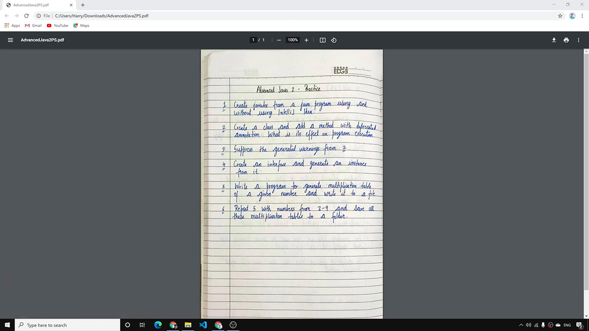 'Video thumbnail for Advanced Java 2 - Practice Set'