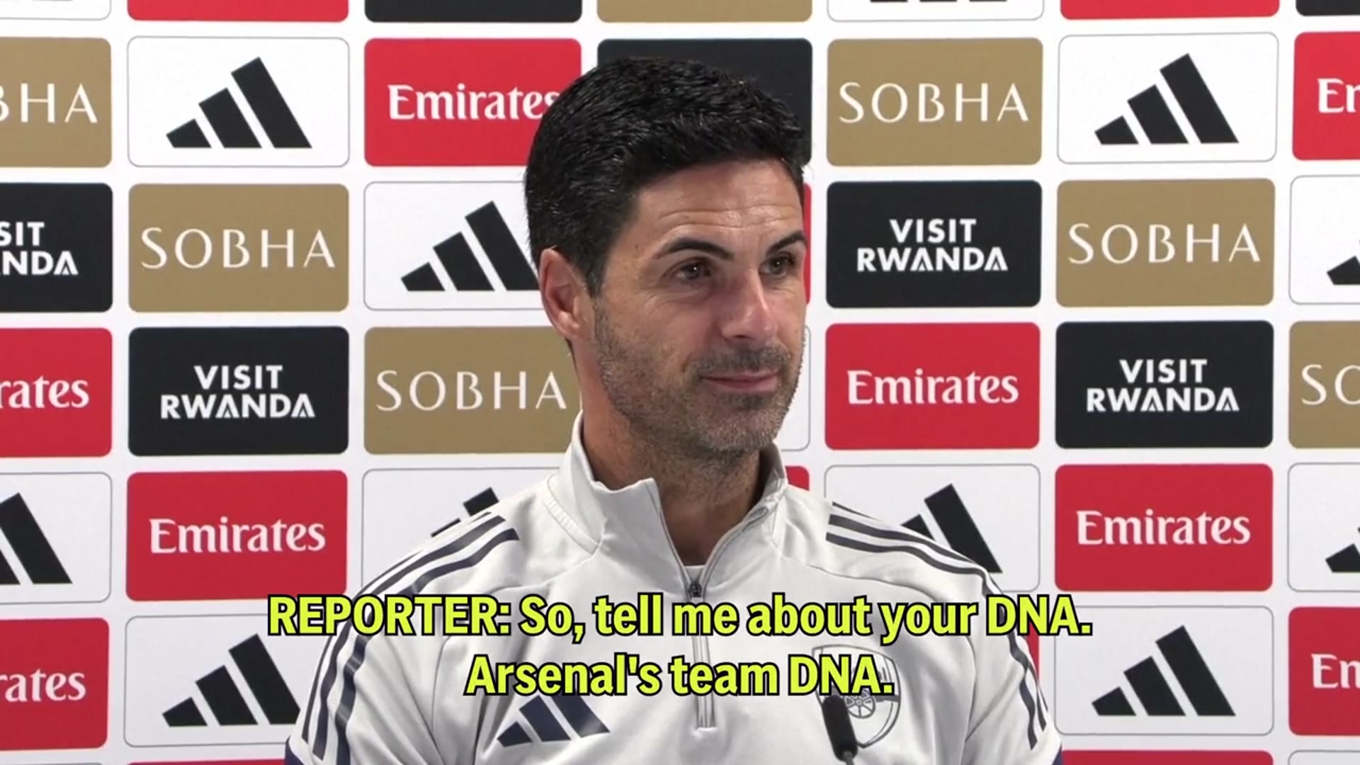 'Video thumbnail for 'We can go and do a blood test and you can see my DNA' - Arsenal manager Mikel Arteta jokes about his playing philosophy'