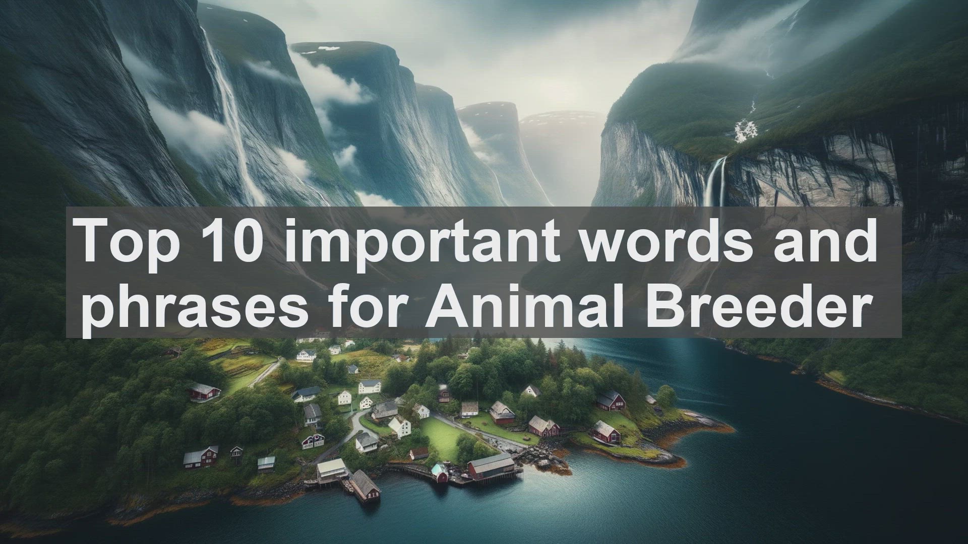 'Video thumbnail for Top 10 important words and phrases for Animal Breeder'