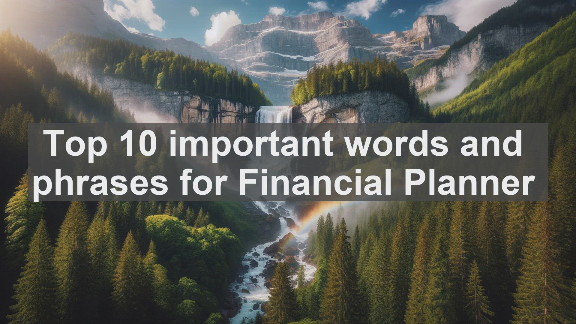 'Video thumbnail for Top 10 important words and phrases for Financial Planner'