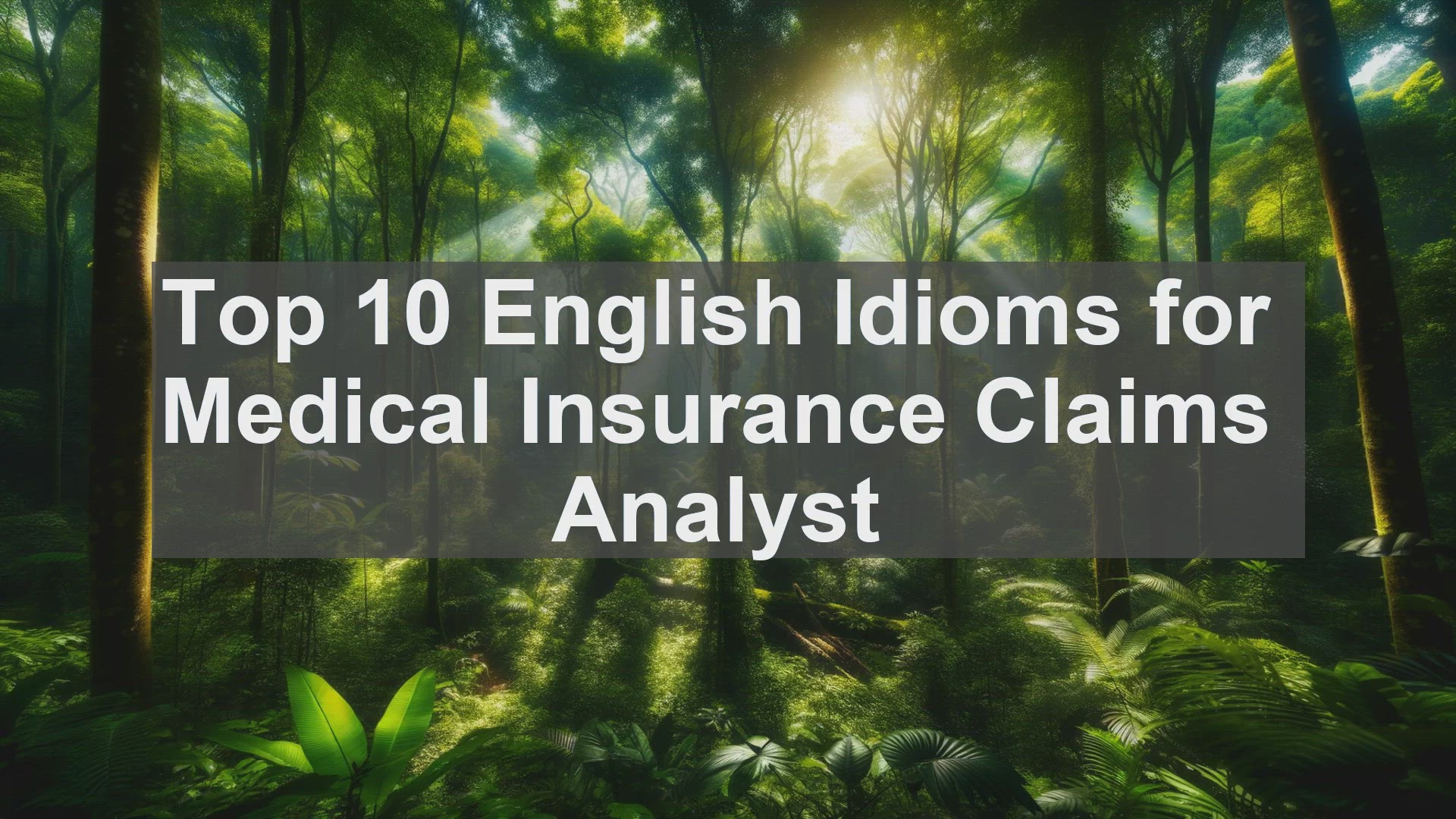 'Video thumbnail for Top 10 English Idioms for Medical Insurance Claims Analyst'