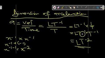 'Video thumbnail for Dimension in Physics | Fundamental Quantities of Velocity, Acceleration, Force and Pressure.'