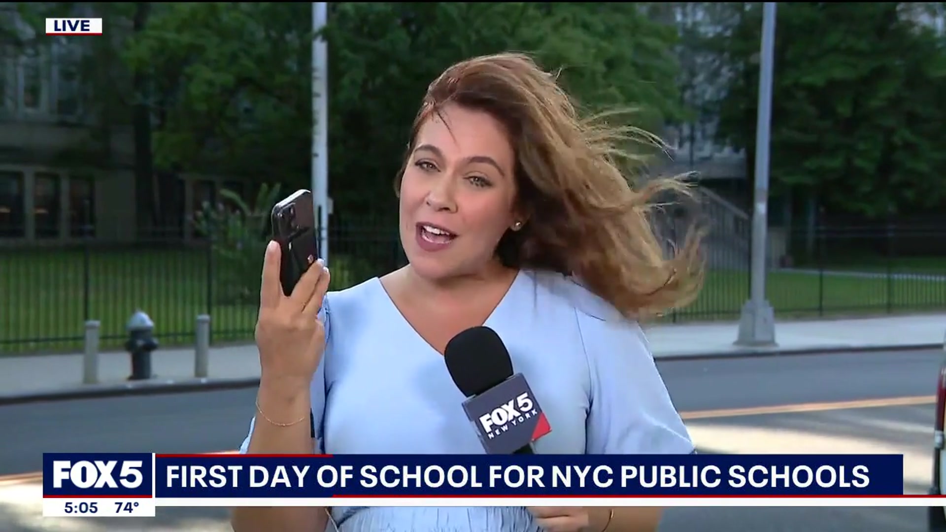 'Video thumbnail for First day back to school with new NY cell phone ban'