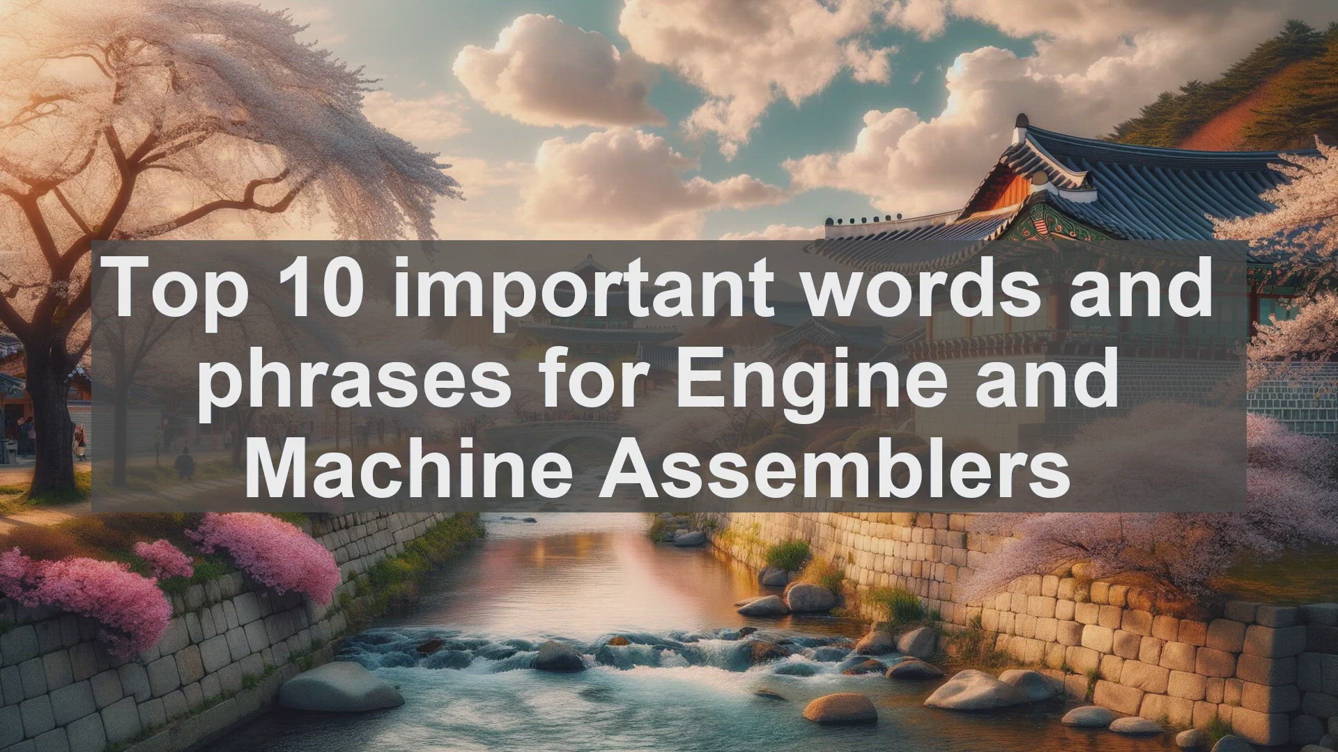 'Video thumbnail for Top 10 important words and phrases for Engine and Machine Assemblers'