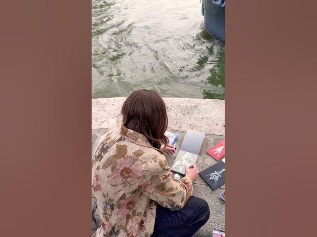 Video thumbnail for Plein air painting of the Eiffel Tower #paris #eiffeltower #travel #vlog #drawing #art #artist