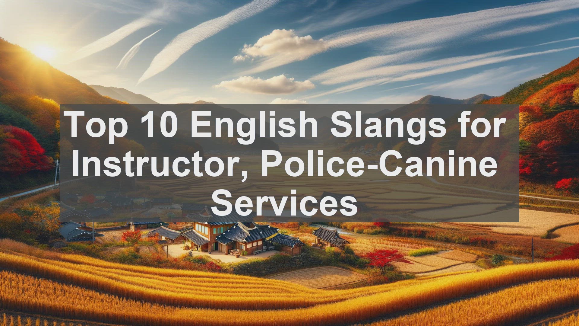 'Video thumbnail for Top 10 English Slangs for Instructor PoliceCanine Services'