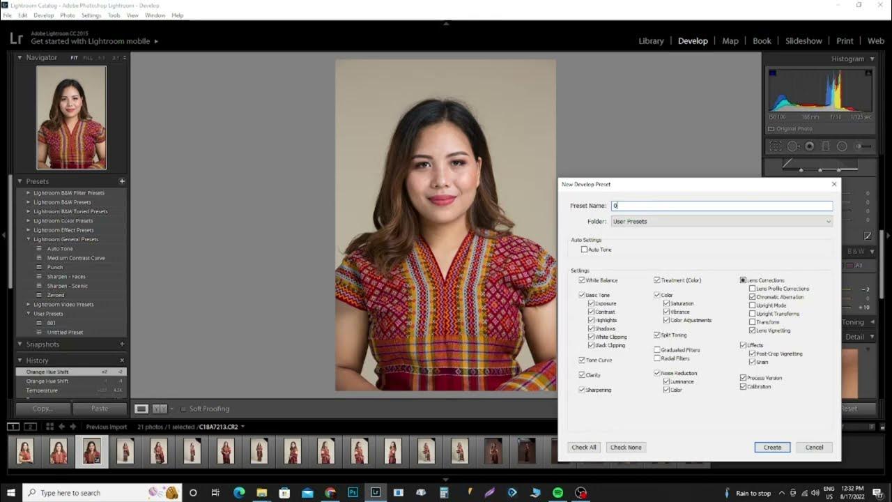 Video thumbnail for How to make a Lightroom preset and how to use it easily? tutorial 2022
