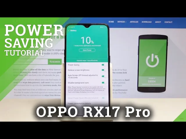 Video thumbnail for How to Extend Battery Life Time in OPPO RX17 Pro - Allow Power Saving Mode
