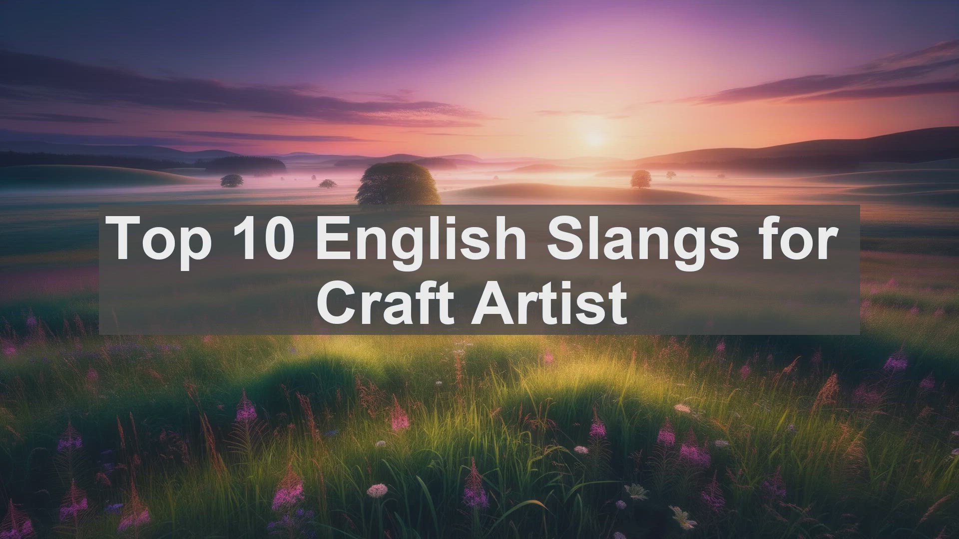 'Video thumbnail for Top 10 English Slangs for Craft Artist'