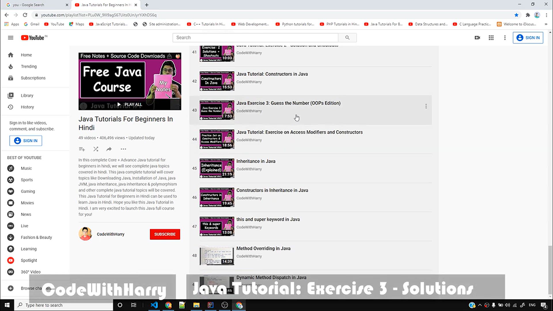 'Video thumbnail for Java Tutorial_ Exercise 3 - Solutions & Shoutouts'