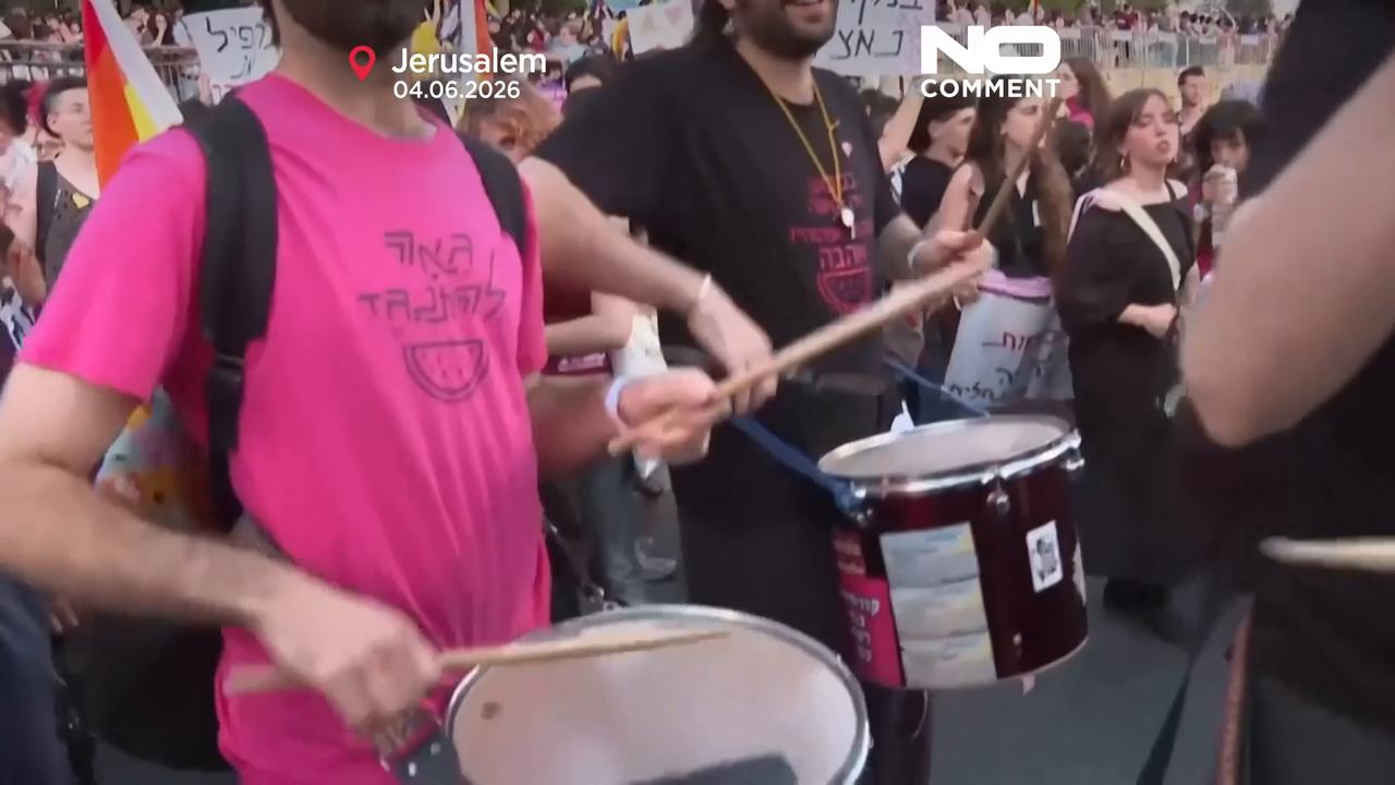 Video thumbnail for Thousands join Jerusalem pride parade under tight security