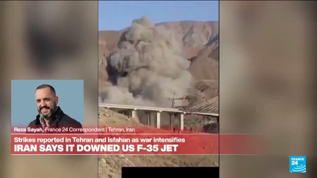 Video thumbnail for Iran`s Islamic Revolutionary Guard Corps says it struck US F-35 jet