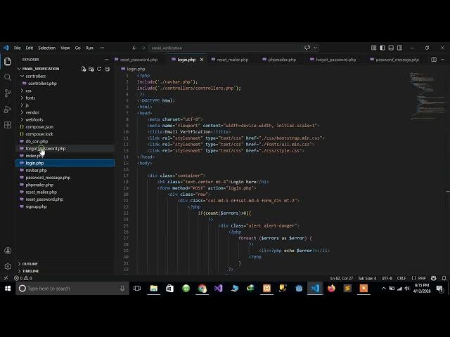 Video thumbnail for #11 Email Verification, Password Recovery and Reset System in PHP Sending Password Reset Email Mes