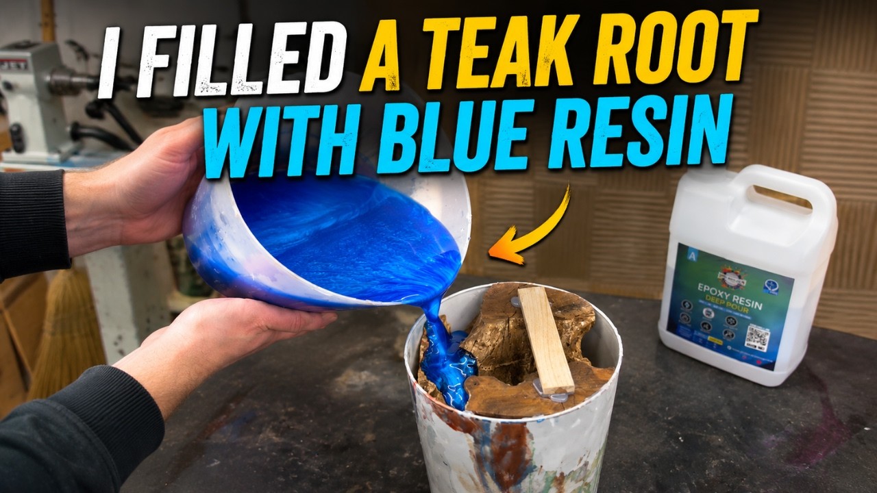 Video thumbnail for I Poured Blue Resin Into a Teak Root and Couldn't Believe the Result