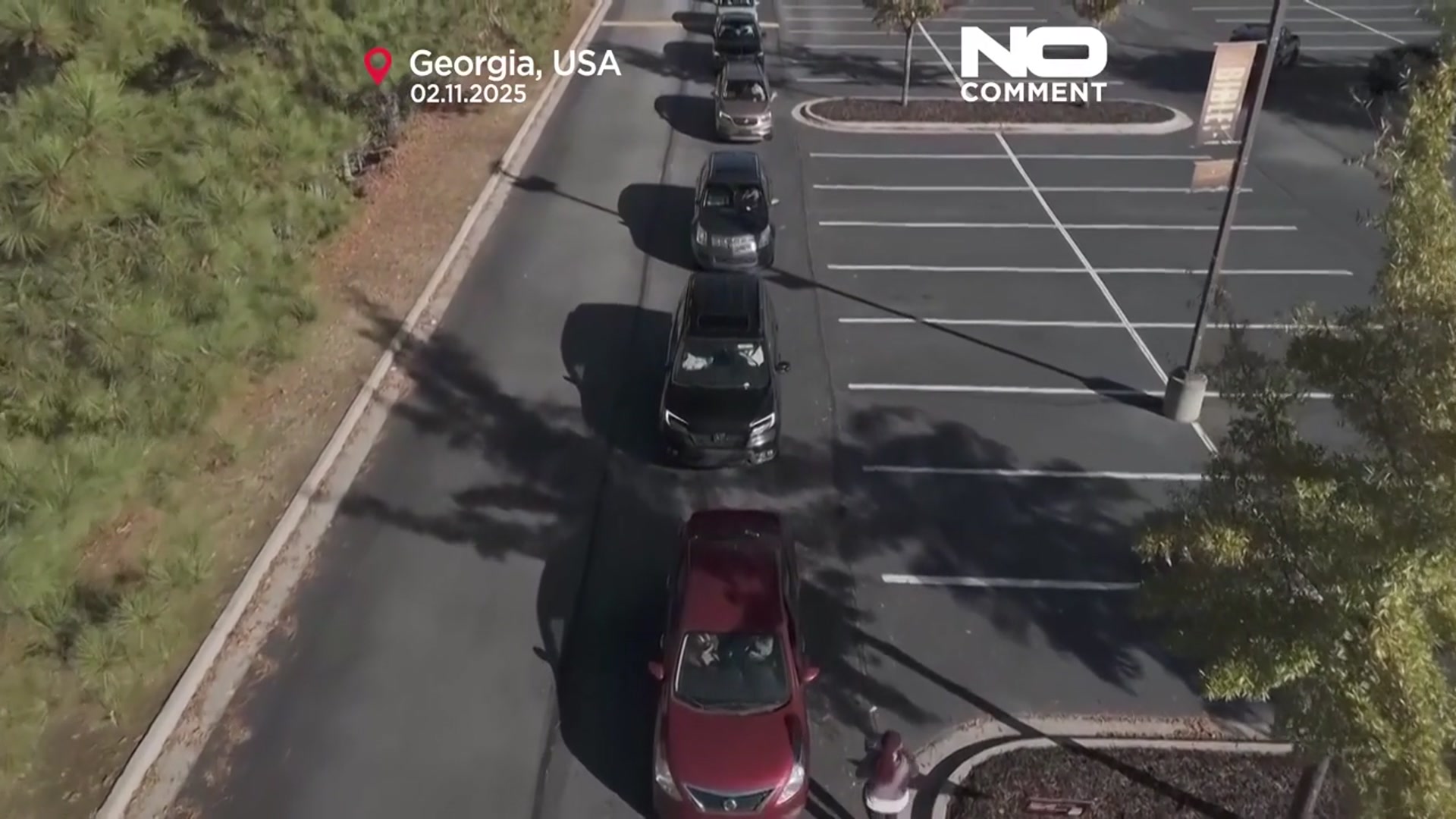 'Video thumbnail for US food stamp cuts: hundreds line up for food aid as funding freeze nears'