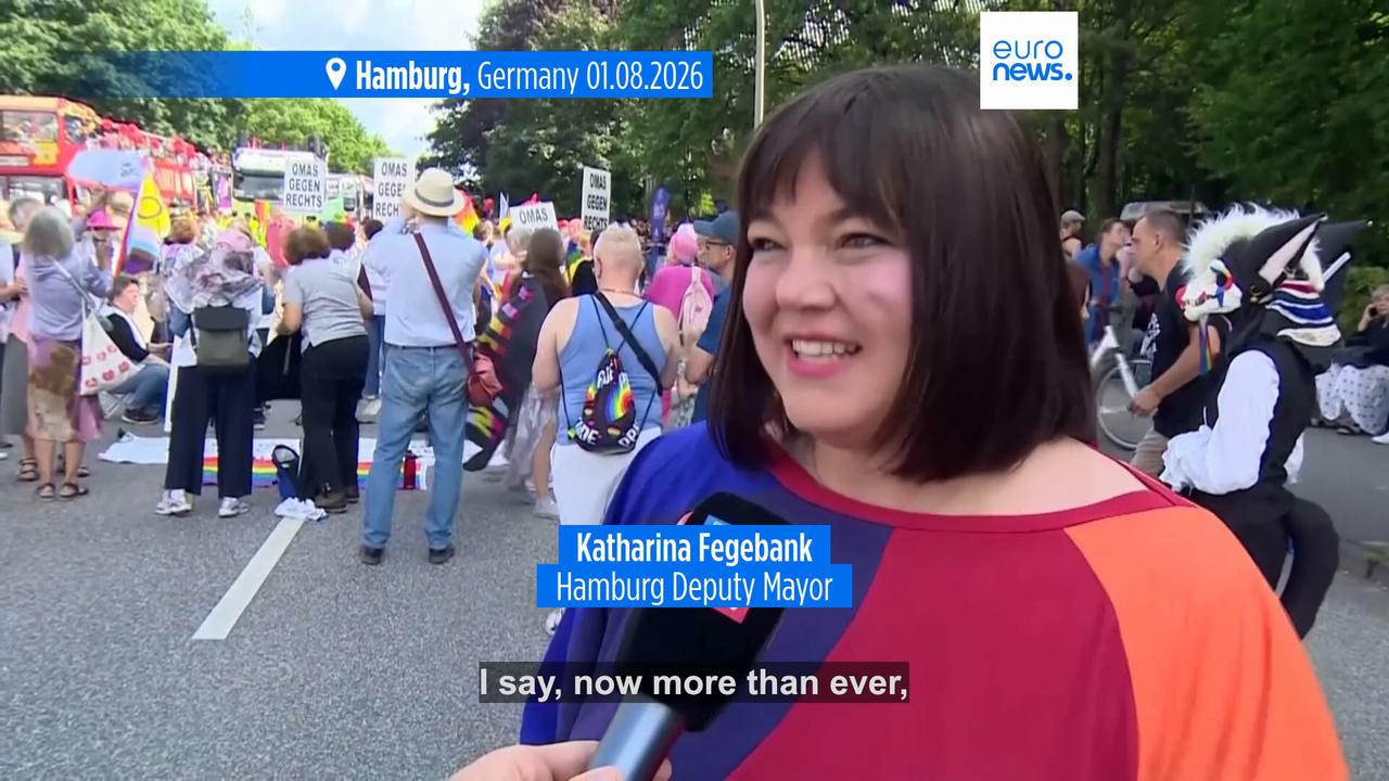 Video thumbnail for Hamburg celebrates Pride with increased security one week after deadly Berlin attack