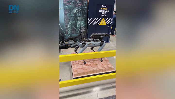 Video thumbnail for Semiautomatic grenade launcher and aim-assist for shooting down drones | Highlights from AUSA 2026
