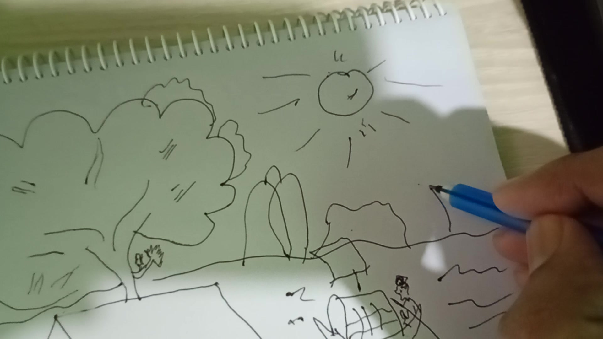 Video thumbnail for How to draw a mountain with a sun very easily