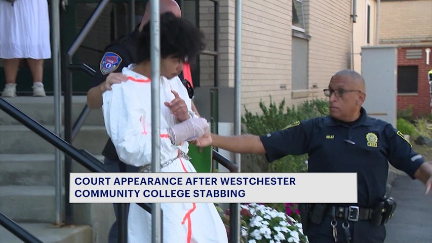 Video thumbnail for Westchester Community College student charged in campus stabbing appears in court