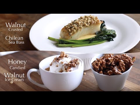 Video thumbnail for Walnut Crusted Chilean Sea Bass & Honey Candied Walnut Ice Cream