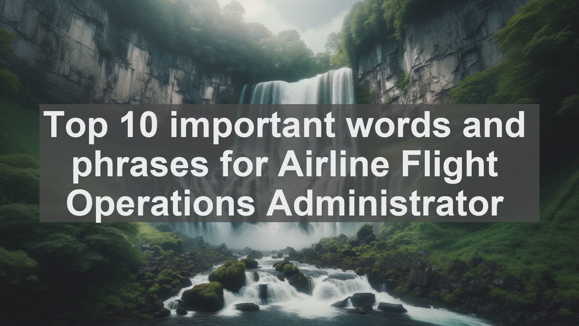 'Video thumbnail for Top 10 important words and phrases for Airline Flight Operations Administrator'
